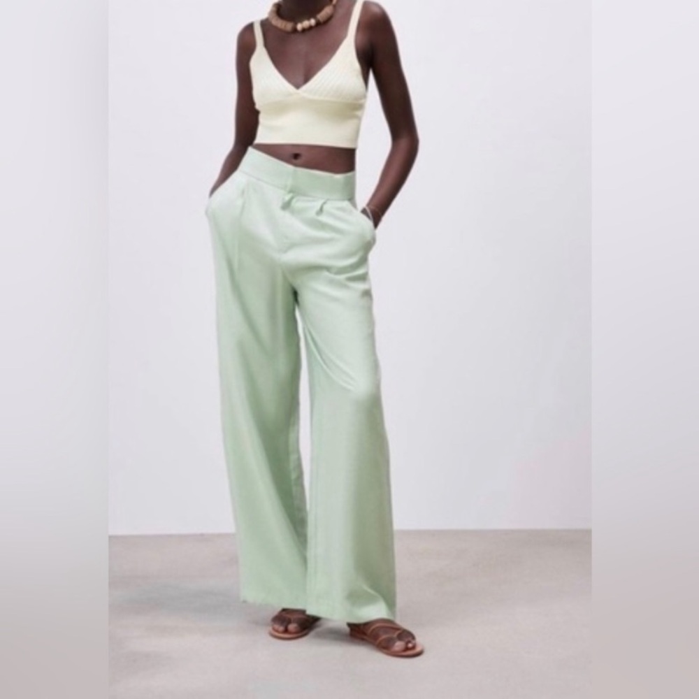 Zara mint wide leg pants
